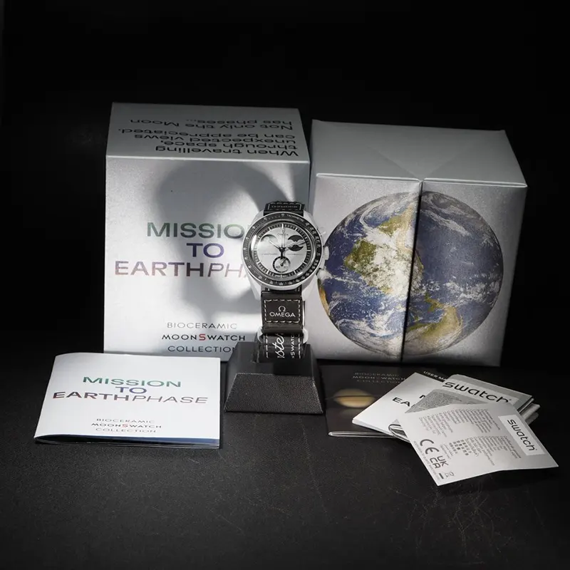 Omega x Swatch MoonSwatch Mission to Earthphase Men's Watch- S033M700